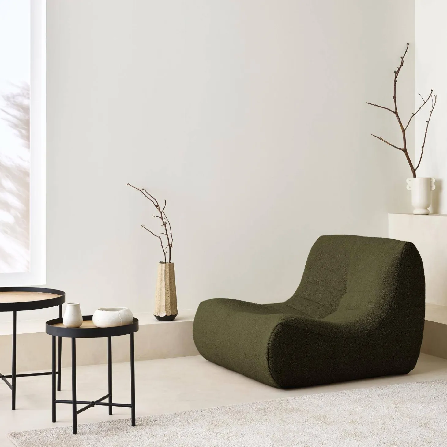 Fauteuil boucléstof Sokol 1 zitplaats