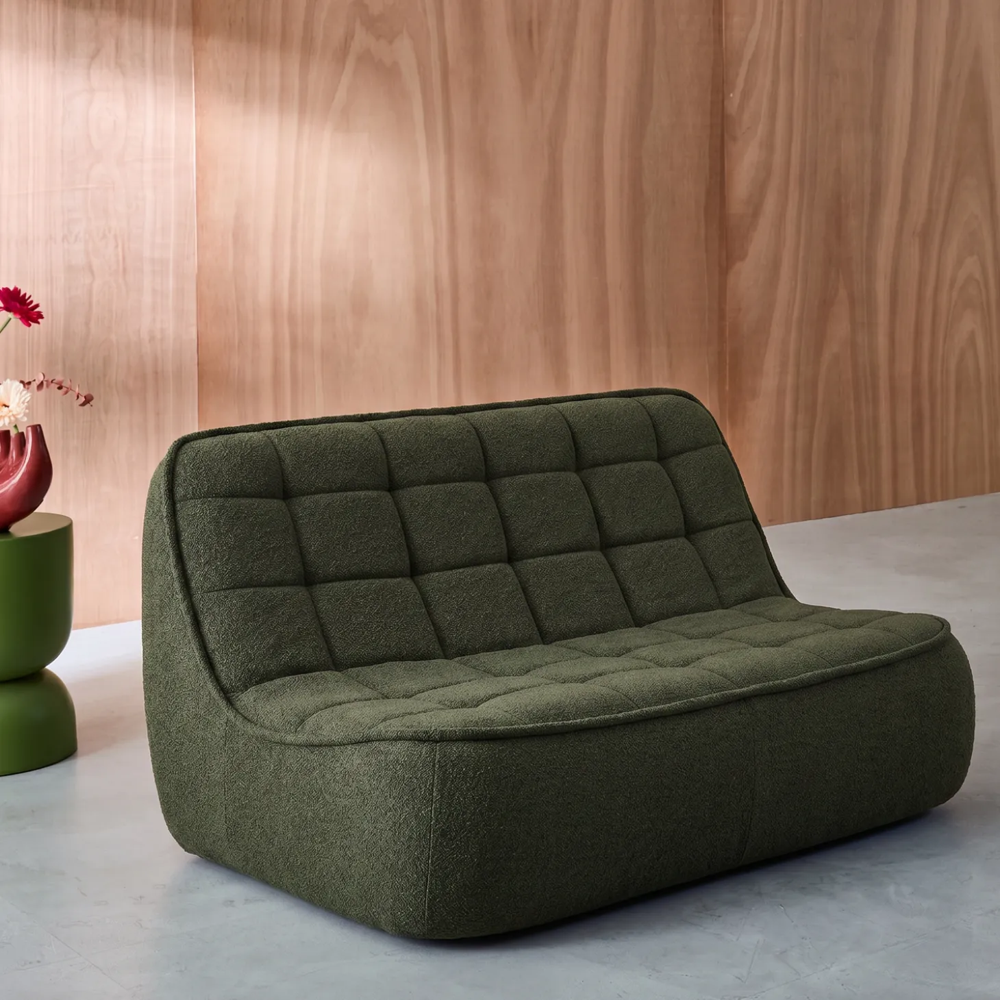 Fauteuil bouclé stof 2 zitplaatsen