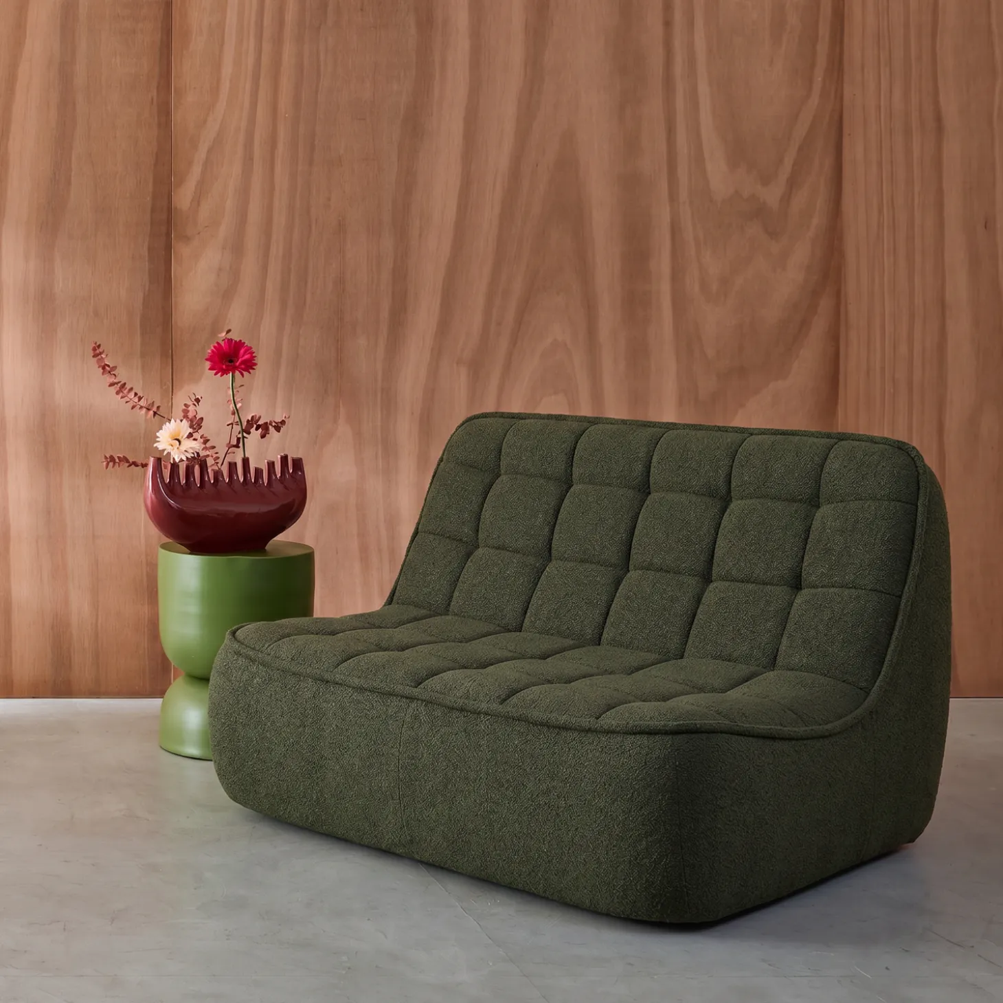 Fauteuil bouclé stof 2 zitplaatsen