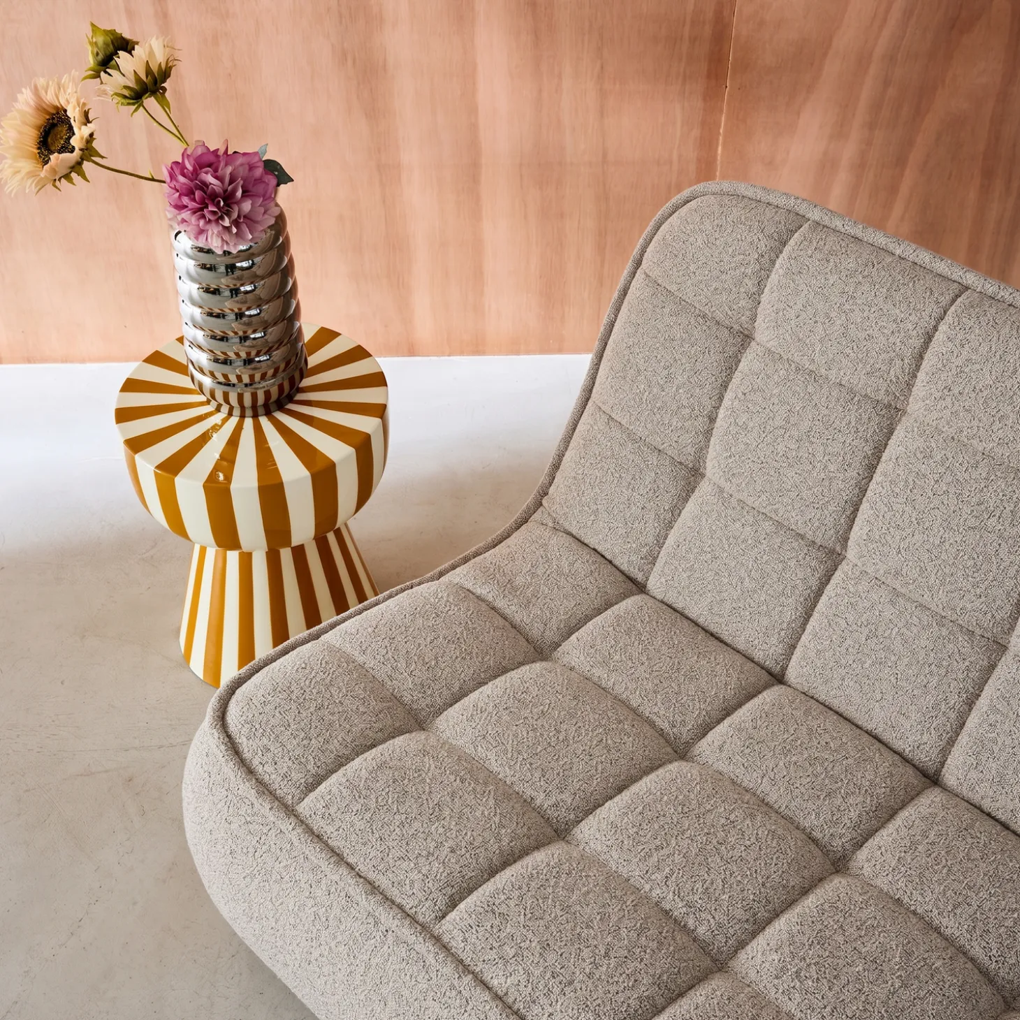 Fauteuil bouclé stof 2 zitplaatsen