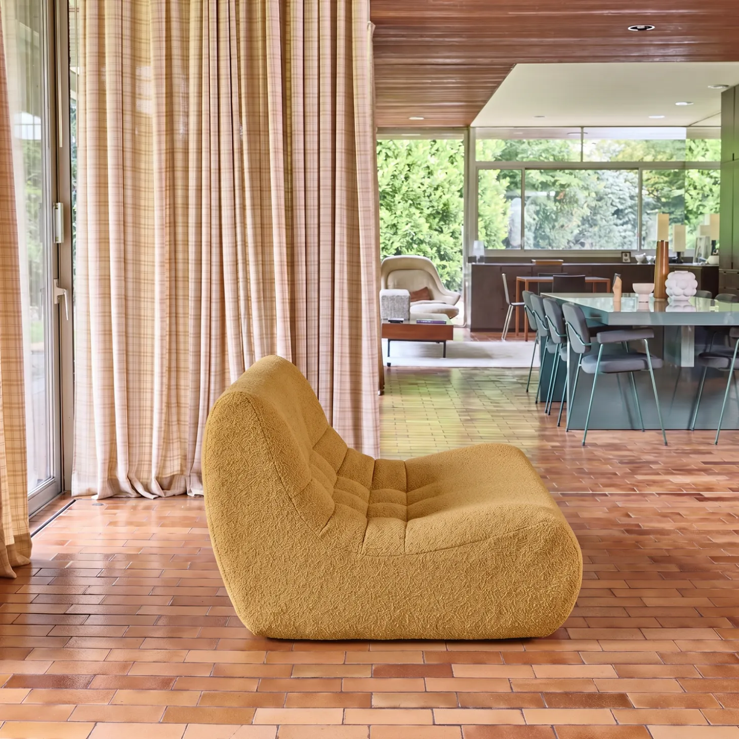 Fauteuil boucléstof 2 zitplaatsen