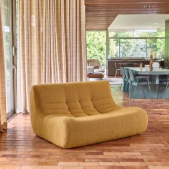 Fauteuil boucléstof 2 zitplaatsen