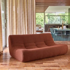 Fauteuil boucléstof 3 zitplaatsen