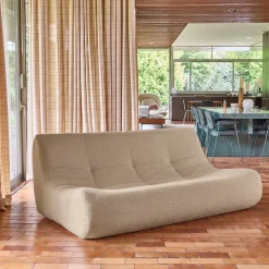 Fauteuil boucléstof 3 zitplaatsen