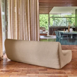 Fauteuil boucléstof 3 zitplaatsen