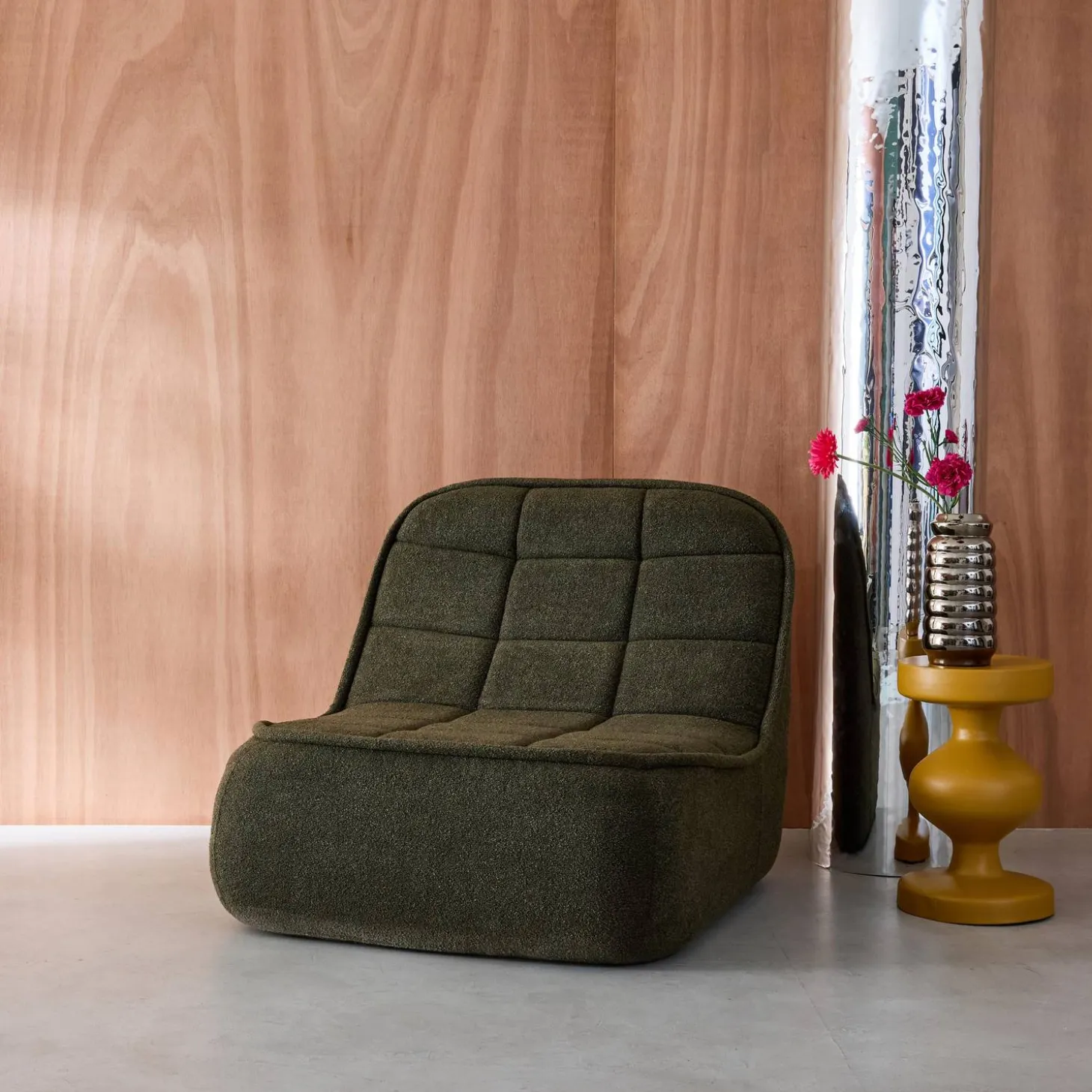 Fauteuil bouclé stof 1 zitplaats