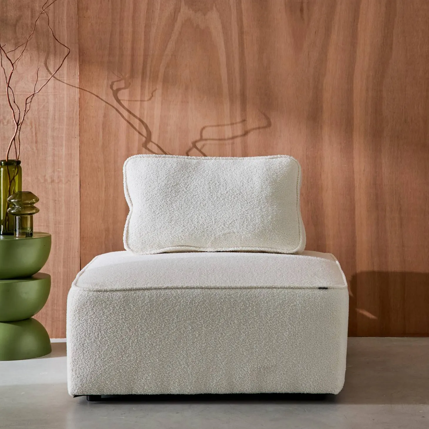 Fauteuil boucléstof 1 zitplaats