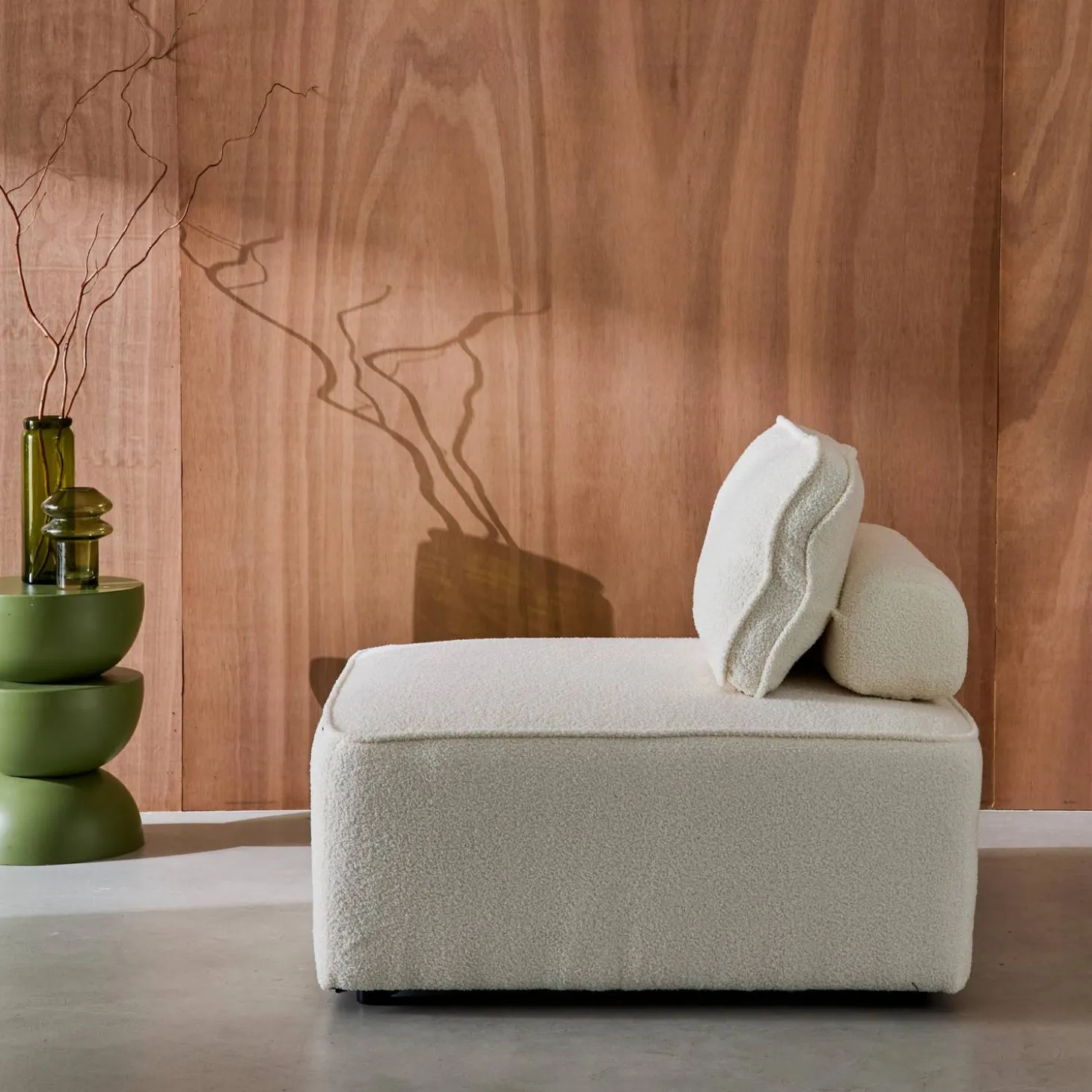 Fauteuil boucléstof 1 zitplaats