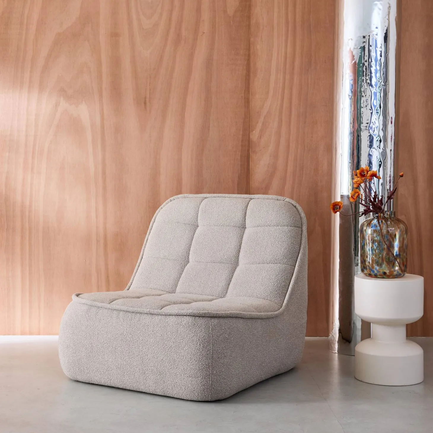Fauteuil bouclé stof 1 zitplaats