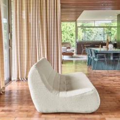 Fauteuil boucléstof 3 zitplaatsen