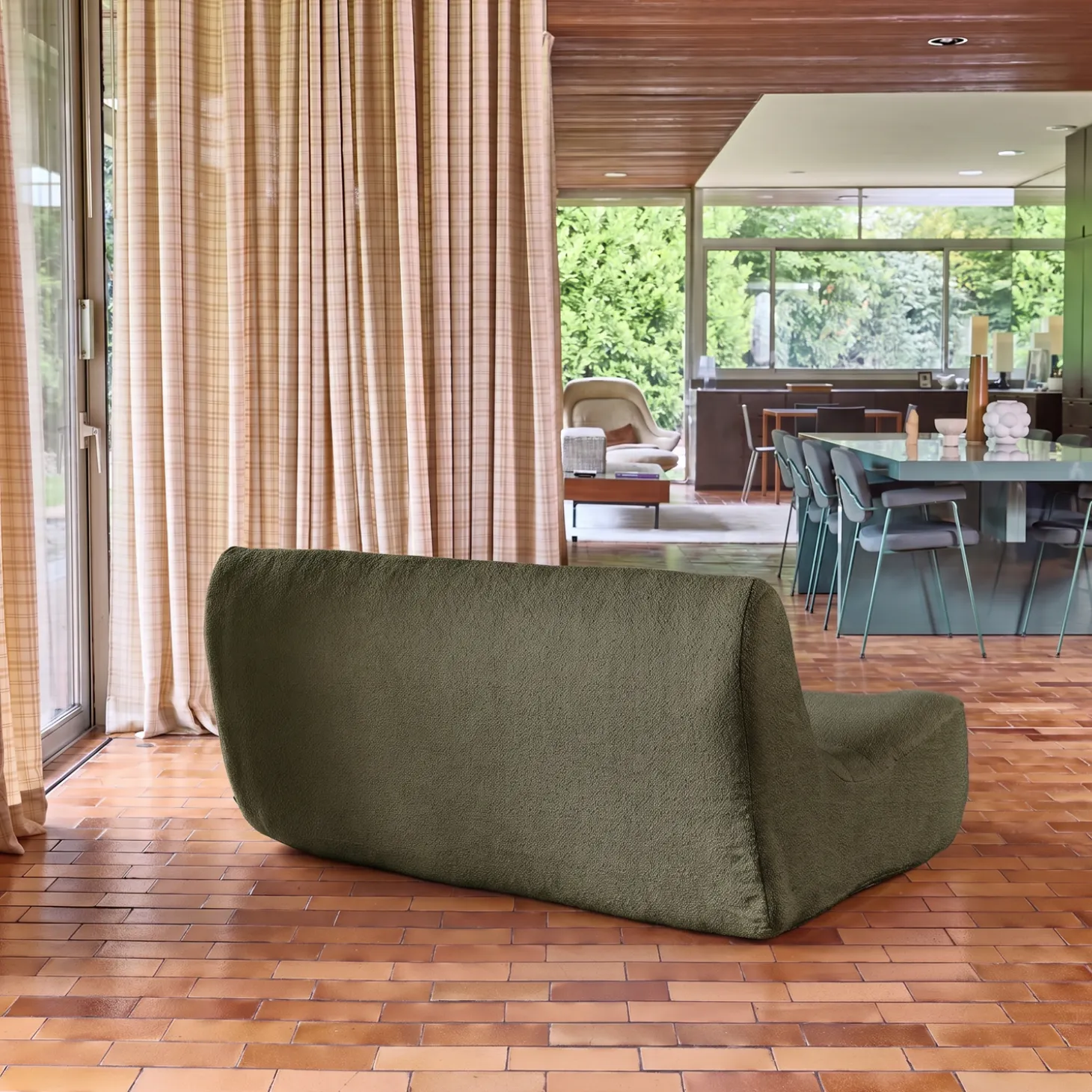 Fauteuil boucléstof 2 zitplaatsen