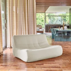 Fauteuil boucléstof 2 zitplaatsen