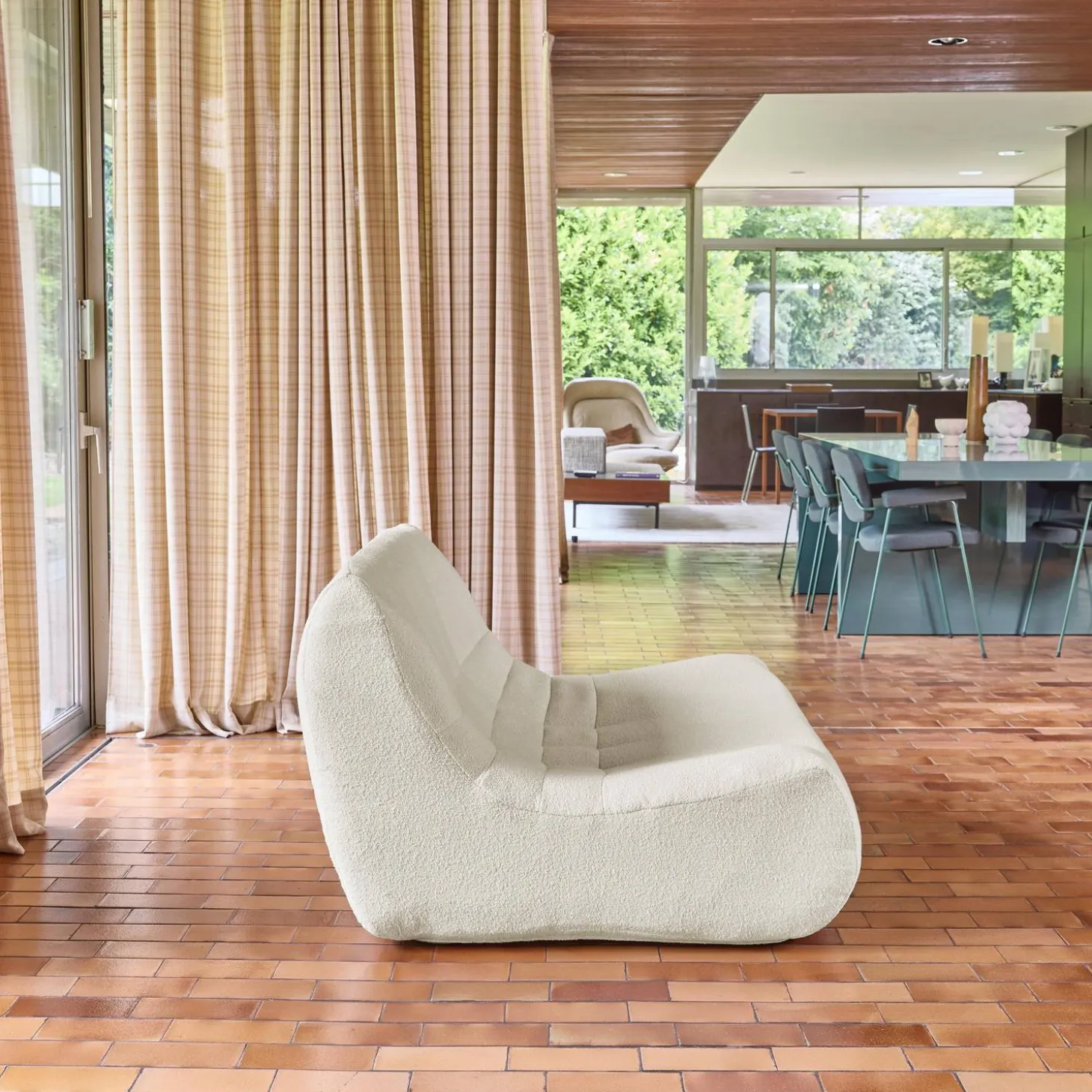 Fauteuil boucléstof 2 zitplaatsen