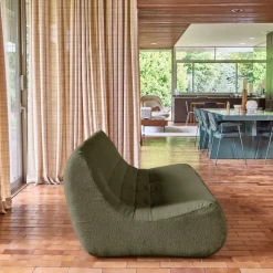 Fauteuil boucléstof 3 zitplaatsen