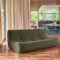 Fauteuil boucléstof 3 zitplaatsen