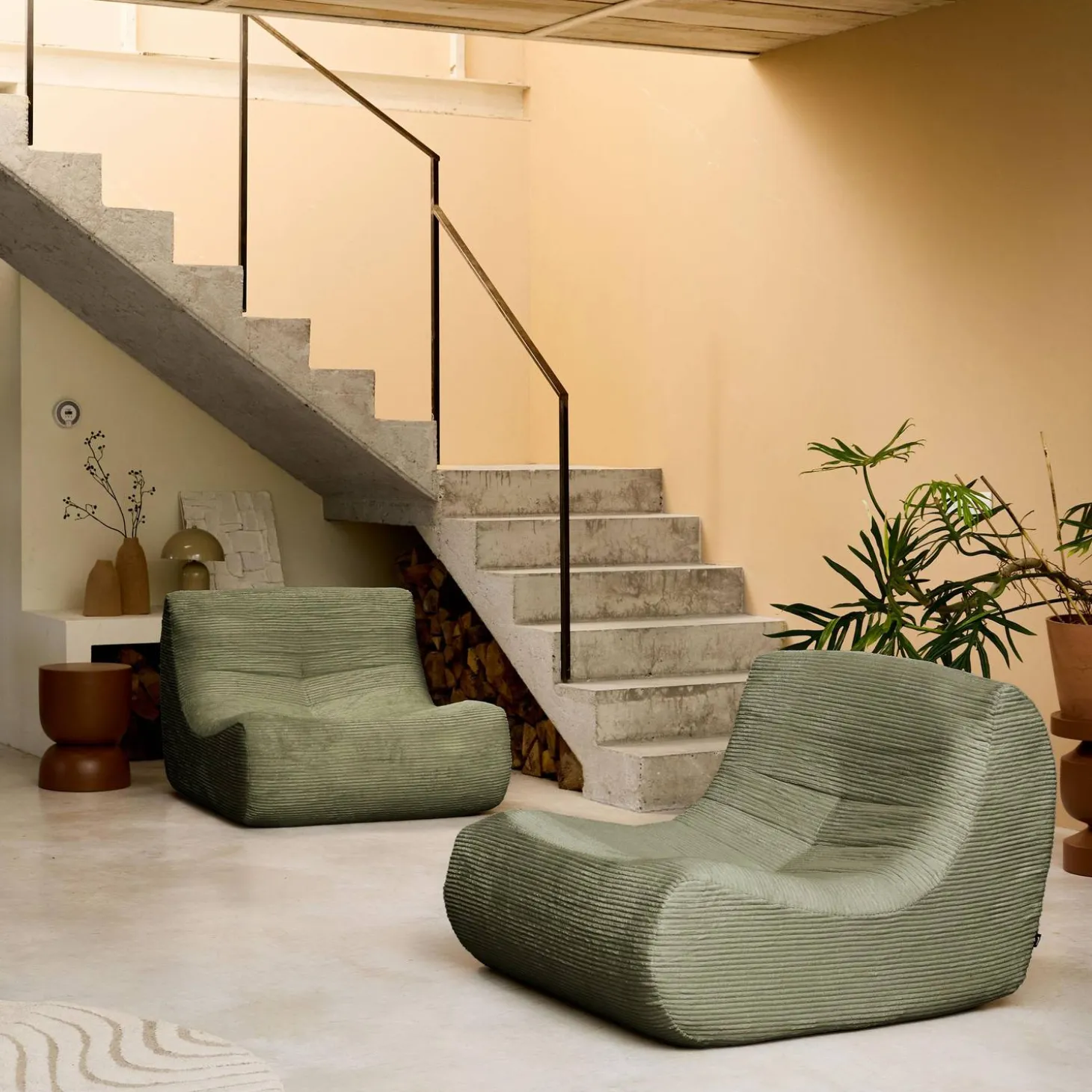 Fauteuil corduroy Sokol 1 zitplaats (set van 2)