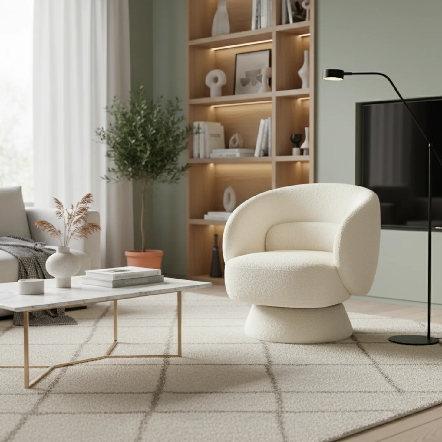 Fauteuil 360° draaibaar in stof