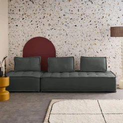 Fauteuil en modulaire 2-zitsbank in stof
