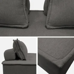 Fauteuil en modulaire 2-zitsbank in stof