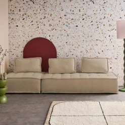 Fauteuil en modulaire 2-zitsbank in stof