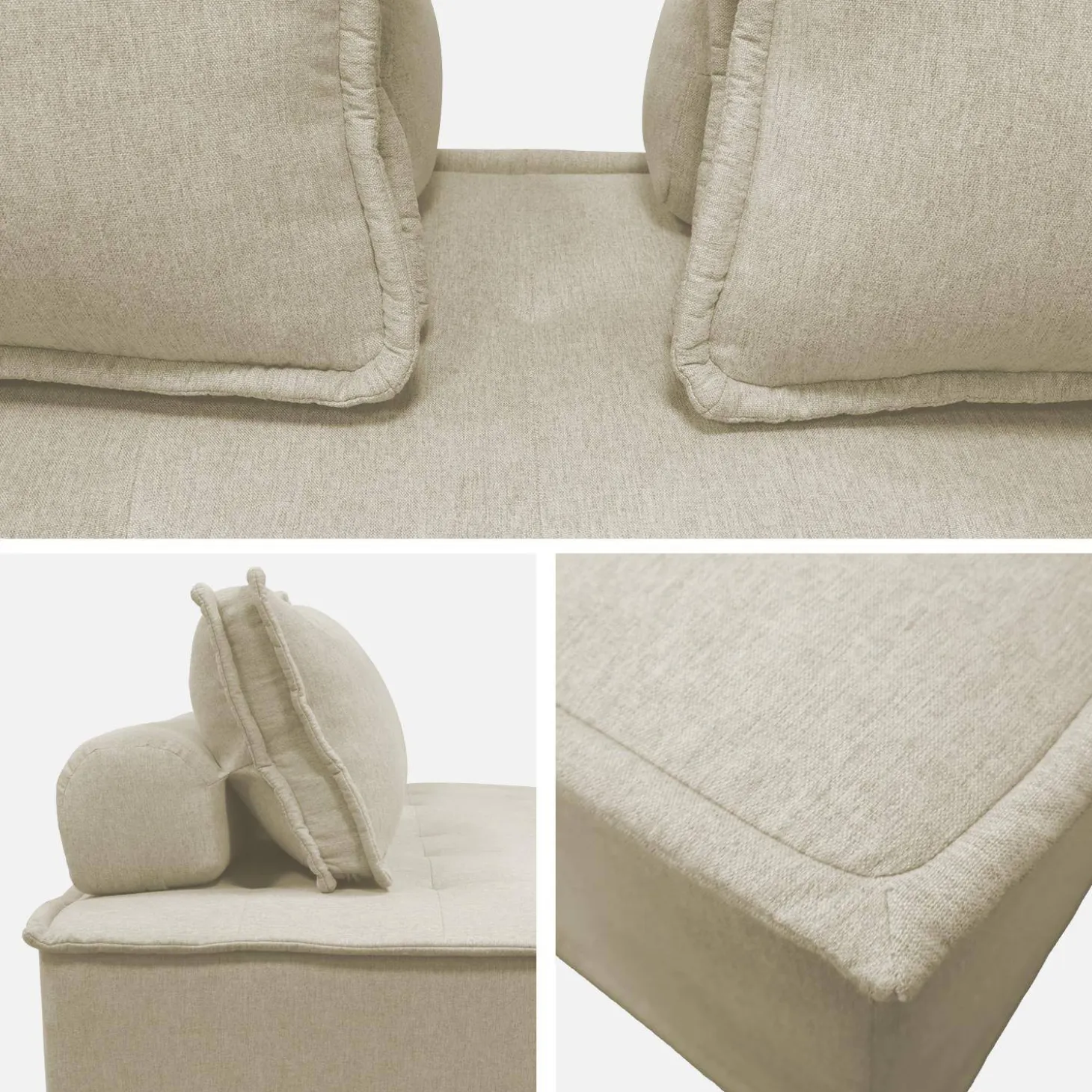 Fauteuil en modulaire 2-zitsbank in stof