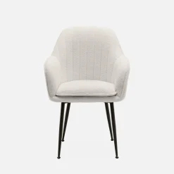 Fauteuil in boucléstof met metalen poten