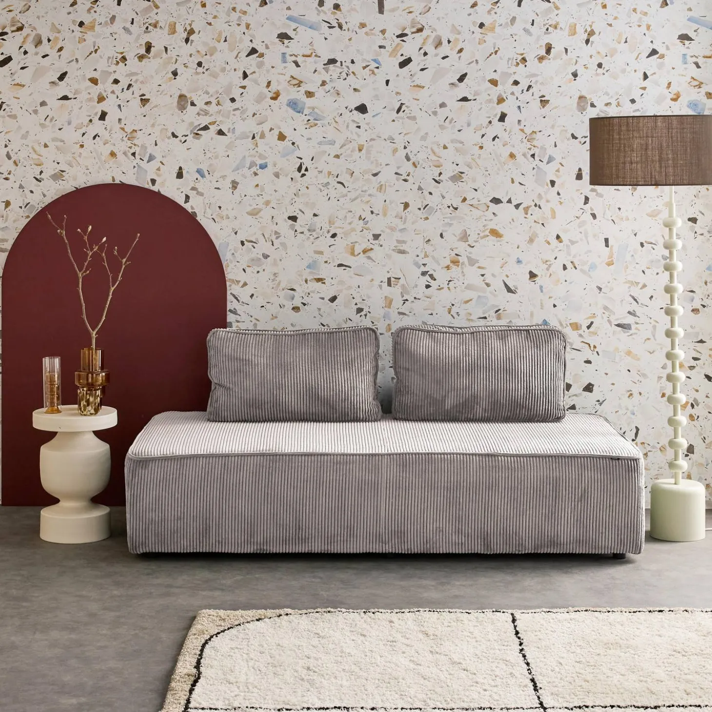 Fauteuil in corduroy 2 zitplaatsen