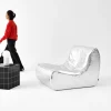 Fauteuil kunstleer 1 zitplaats retro Sokol Silver