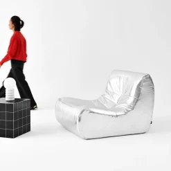 Fauteuil kunstleer 1 zitplaats retro Sokol Silver