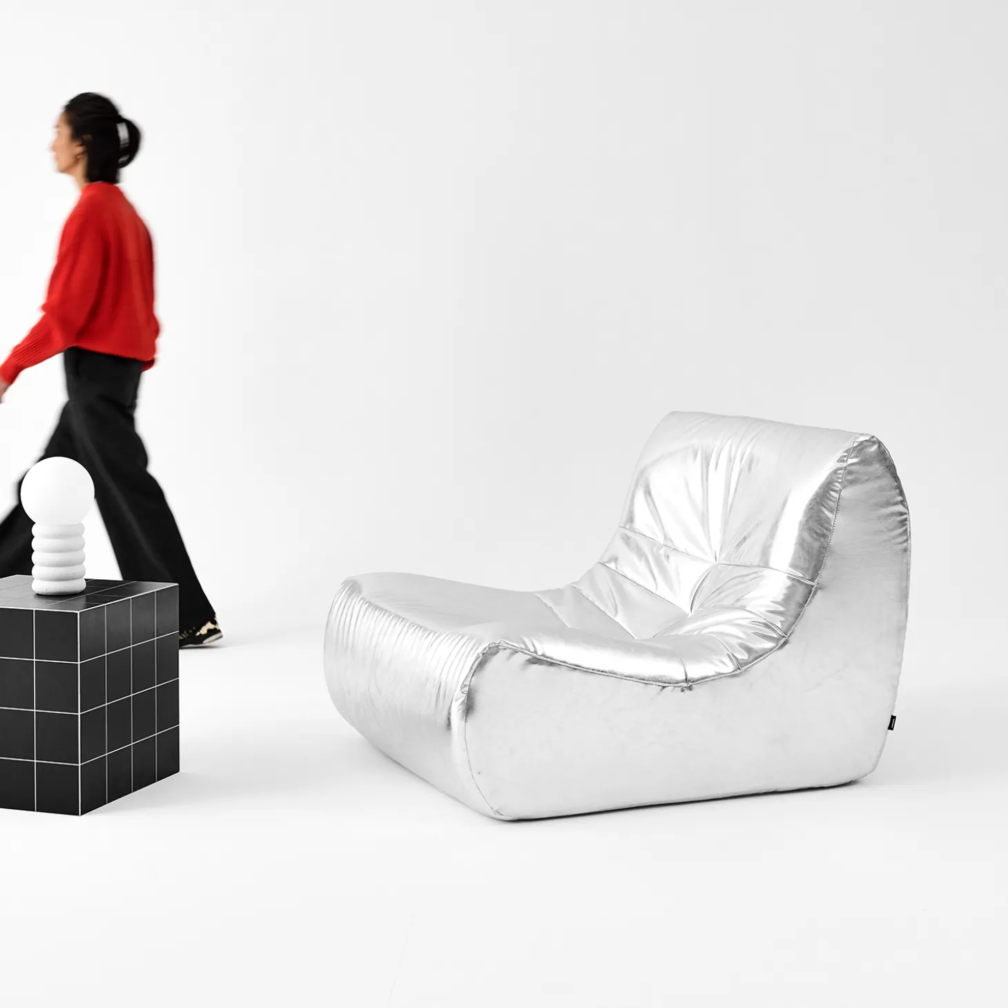 Fauteuil kunstleer 1 zitplaats retro Sokol Silver