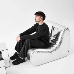 Fauteuil kunstleer 1 zitplaats retro Sokol Silver