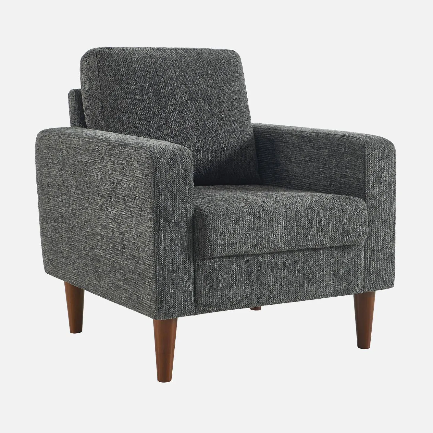 Fauteuil rubberhout en chenille stof