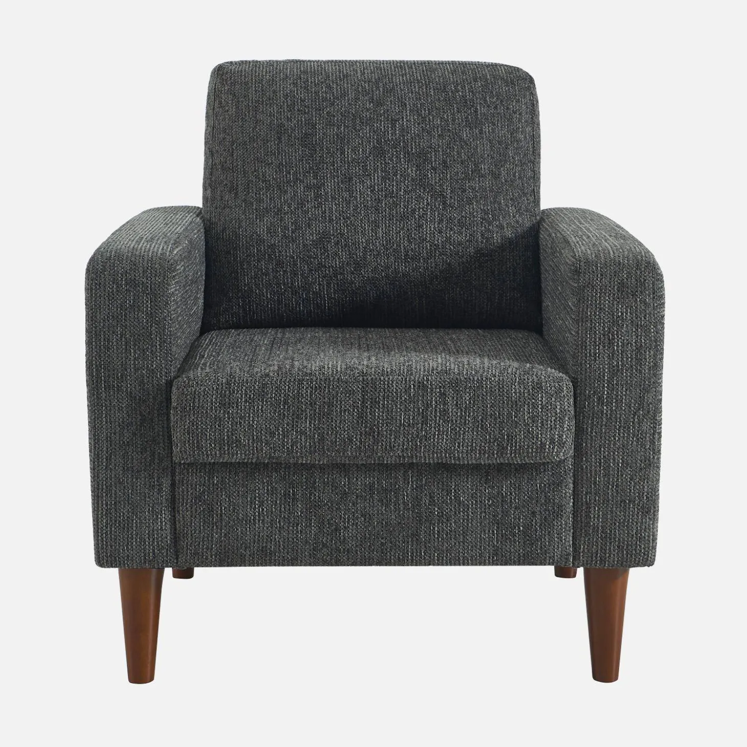Fauteuil rubberhout en chenille stof