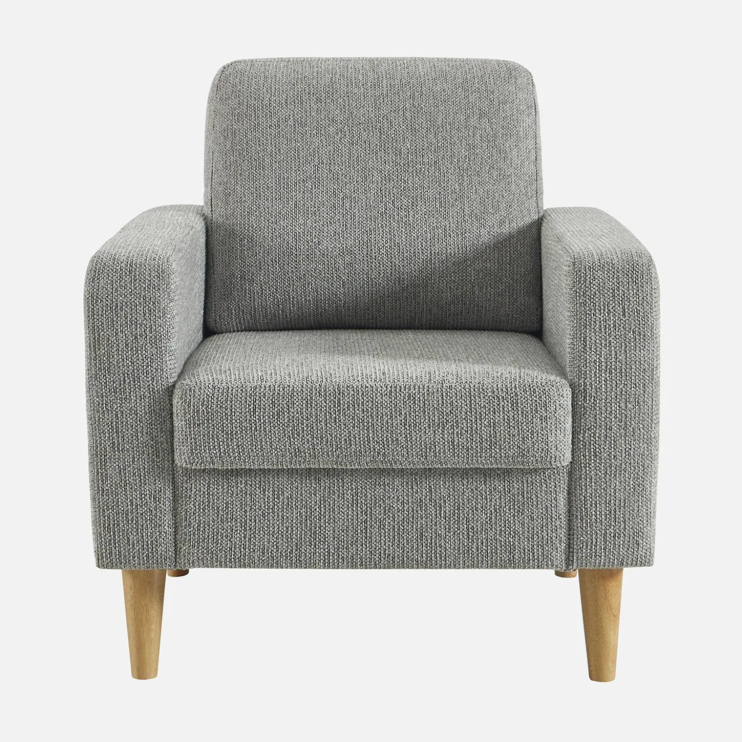 Fauteuil rubberhout en chenille stof