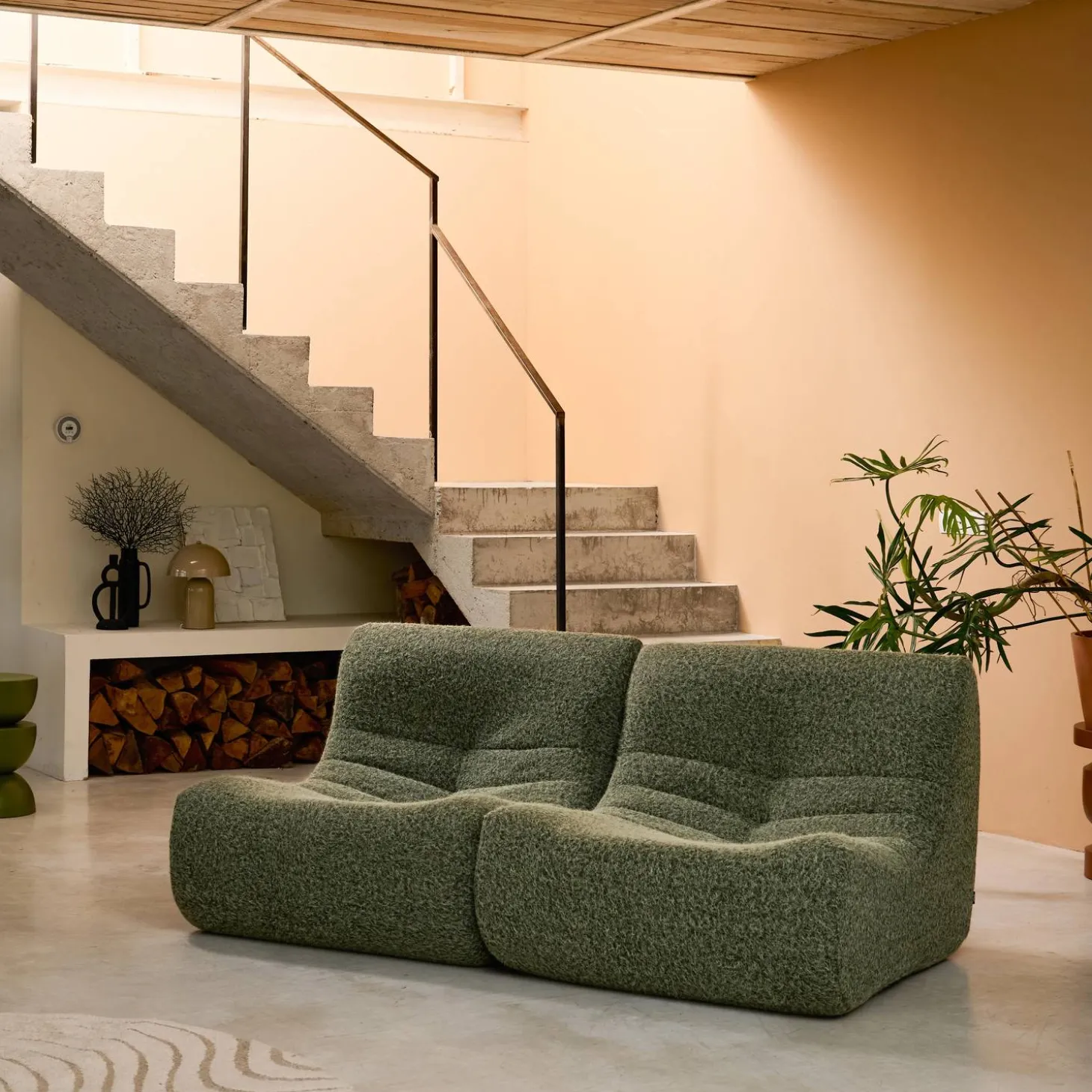 Fauteuils alpaca-effect stof Sokol 1 zitplaats (set van 2)