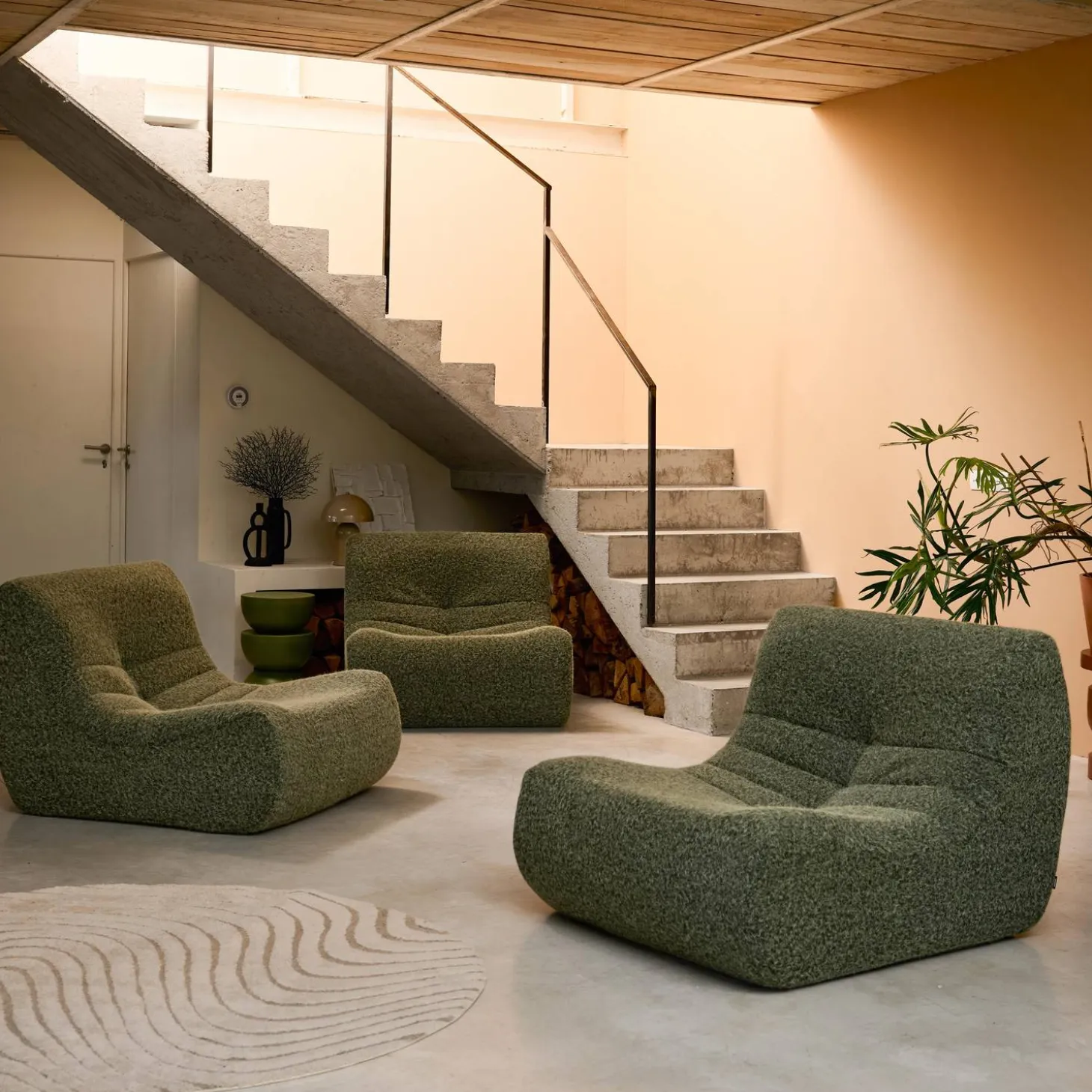 Fauteuils alpaca-effect stof Sokol 1 zitplaats (set van 3)