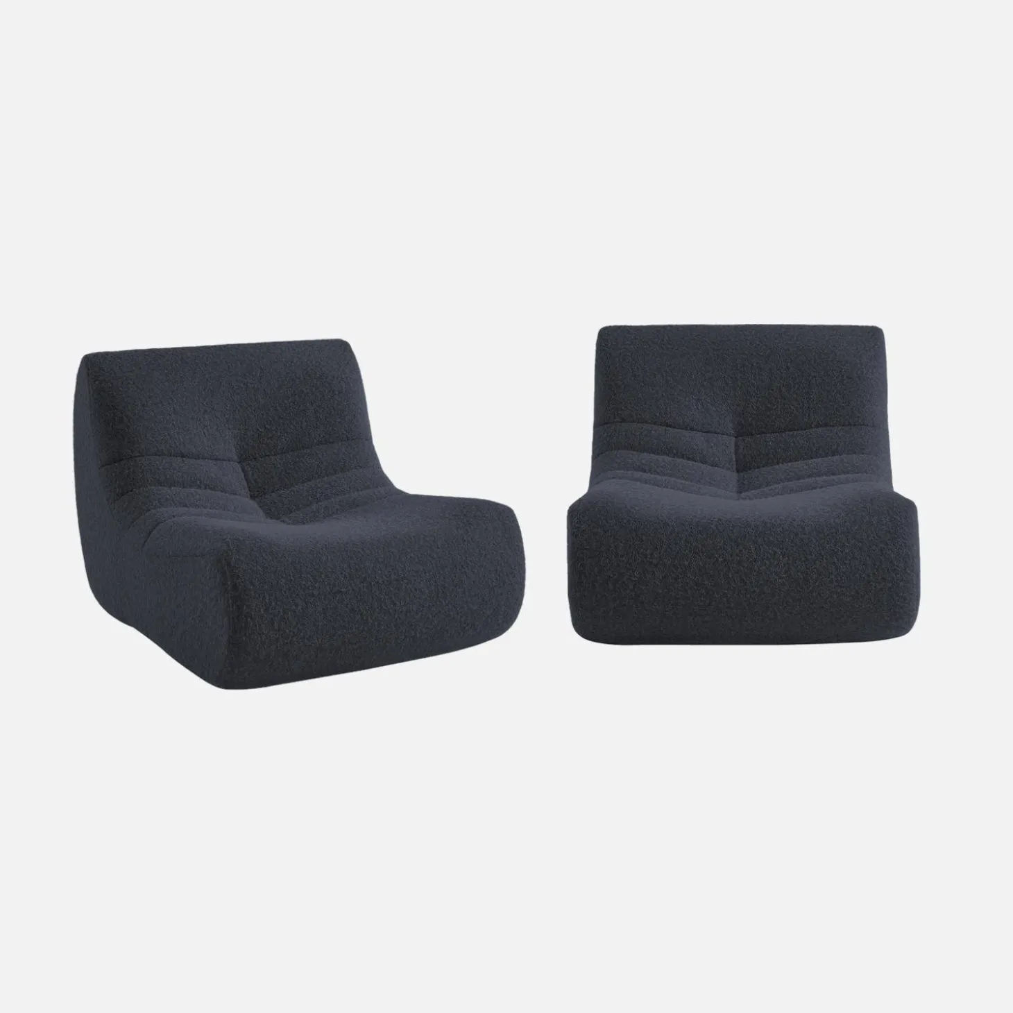 Fauteuils alpaca-effect stof Sokol 1 zitplaats (set van 2)