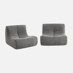 Fauteuils boucléstof Sokol 1 zitplaats (set van 2)