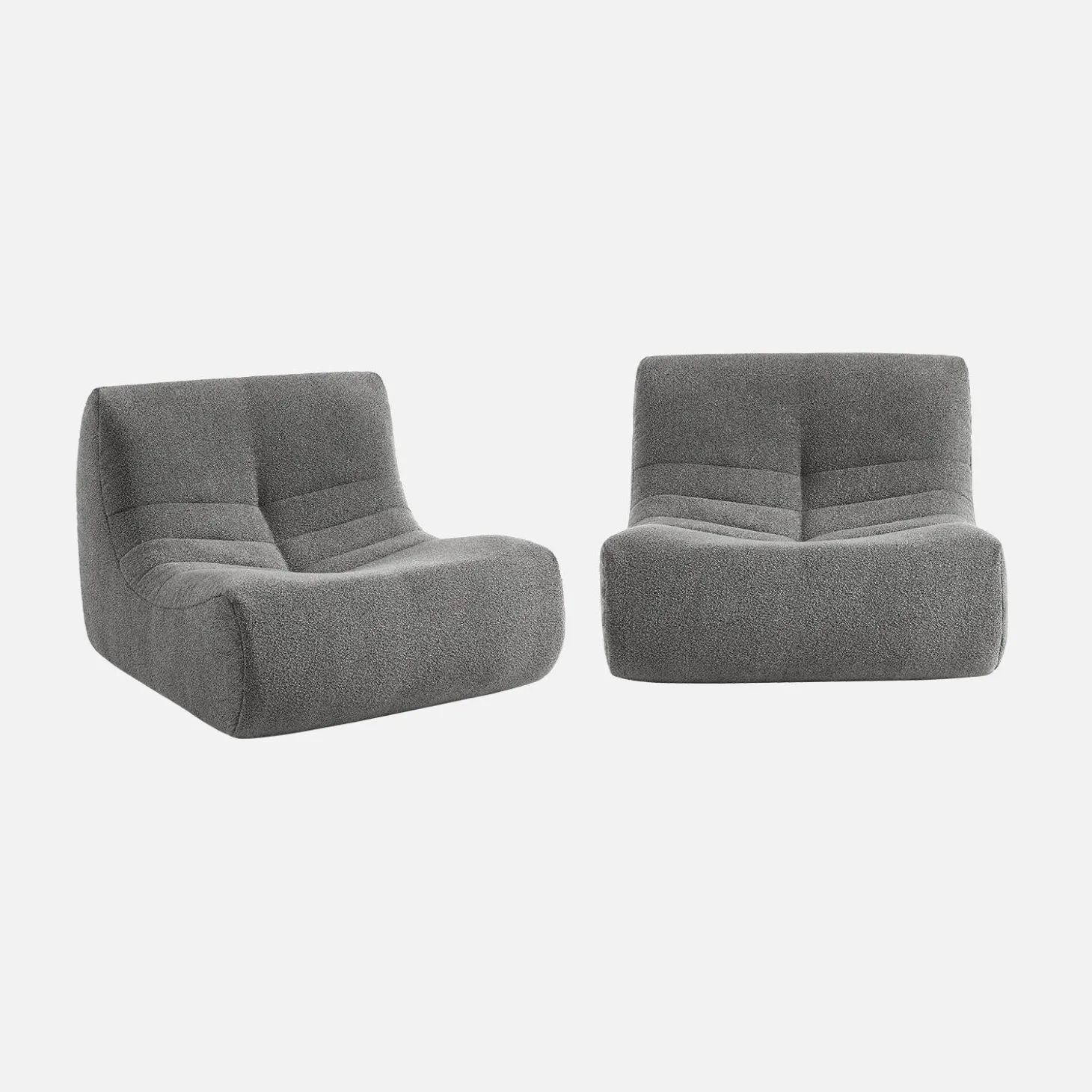 Fauteuils boucléstof Sokol 1 zitplaats (set van 2)