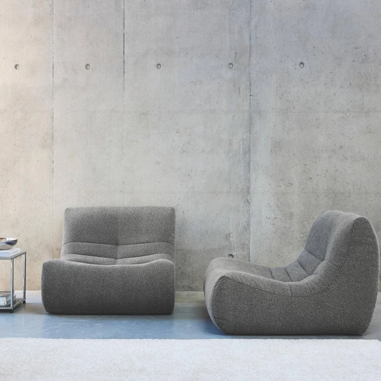 Fauteuils boucléstof Sokol 1 zitplaats (set van 2)