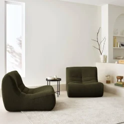 Fauteuils boucléstof Sokol 1 zitplaats (set van 2)