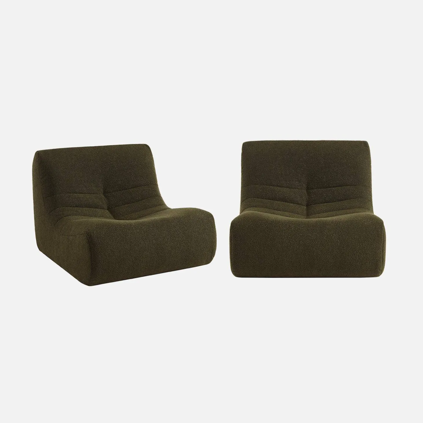 Fauteuils boucléstof Sokol 1 zitplaats (set van 2)