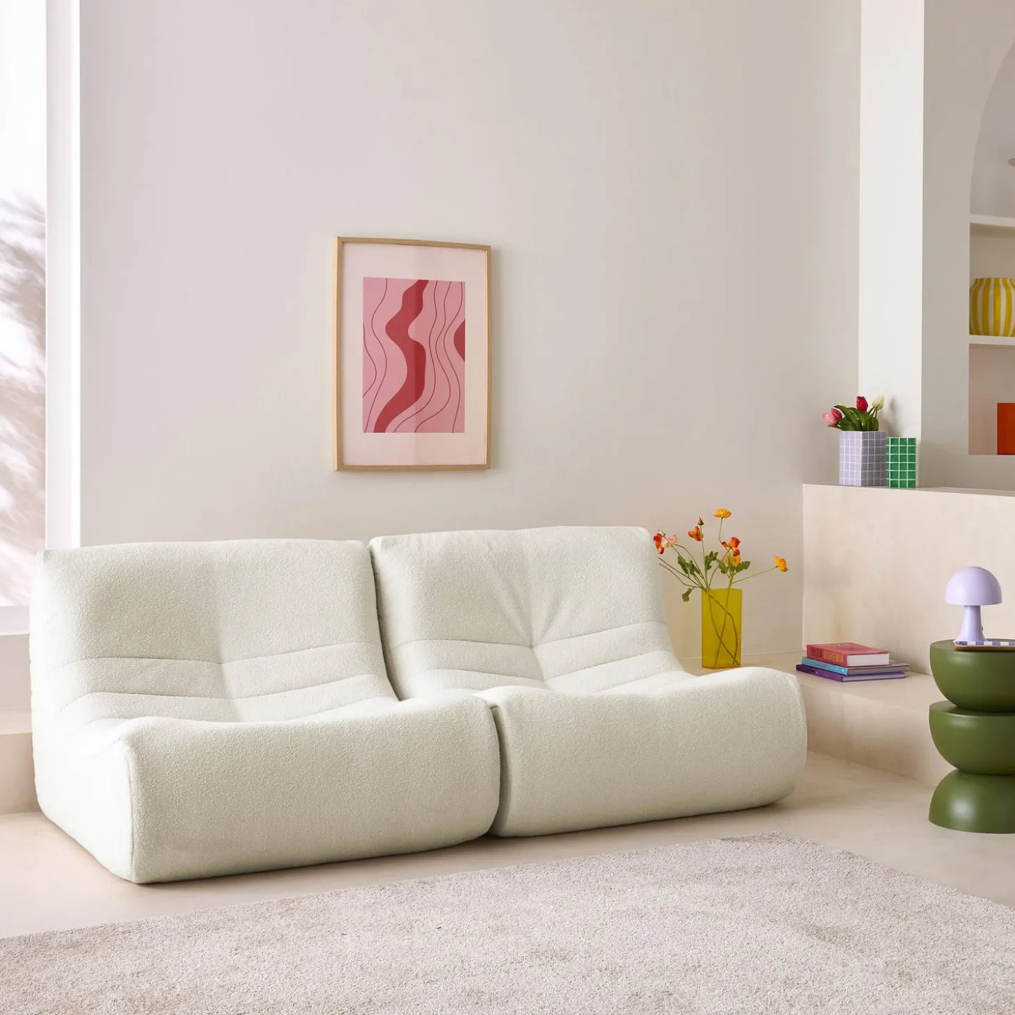 Fauteuils boucléstof Sokol 1 zitplaats (set van 2)
