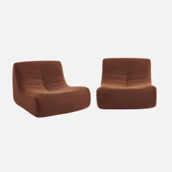 Fauteuils boucléstof Sokol 1 zitplaats (set van 2)