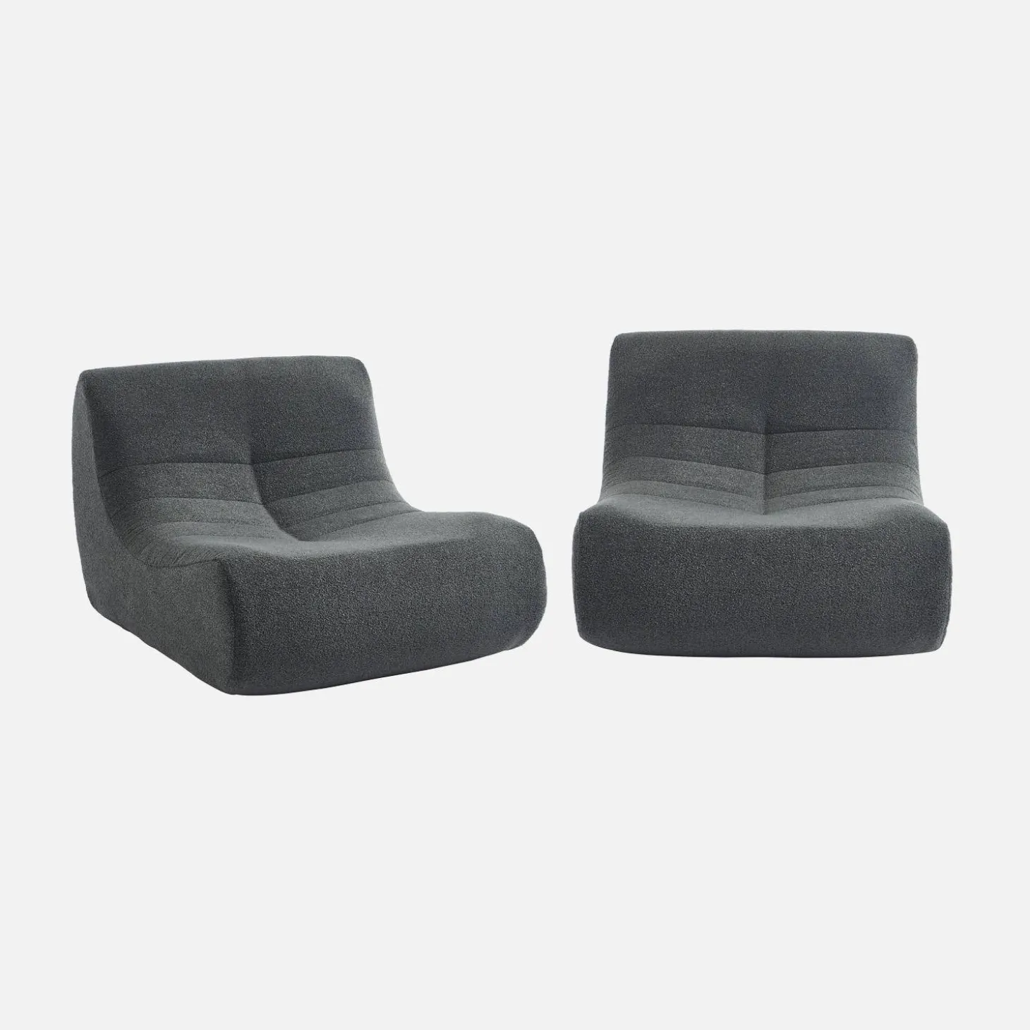 Fauteuils boucléstof Sokol 1 zitplaats (set van 2)