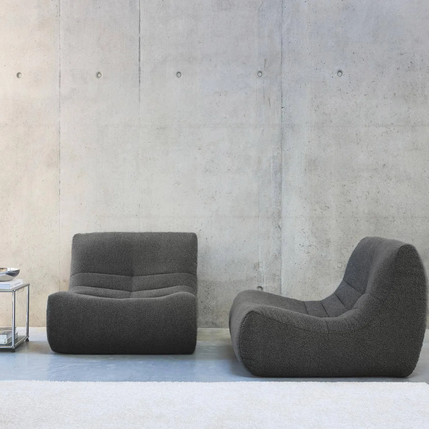 Fauteuils boucléstof Sokol 1 zitplaats (set van 2)