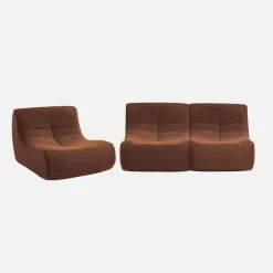 Fauteuils boucléstof Sokol 1 zitplaats (set van 3)