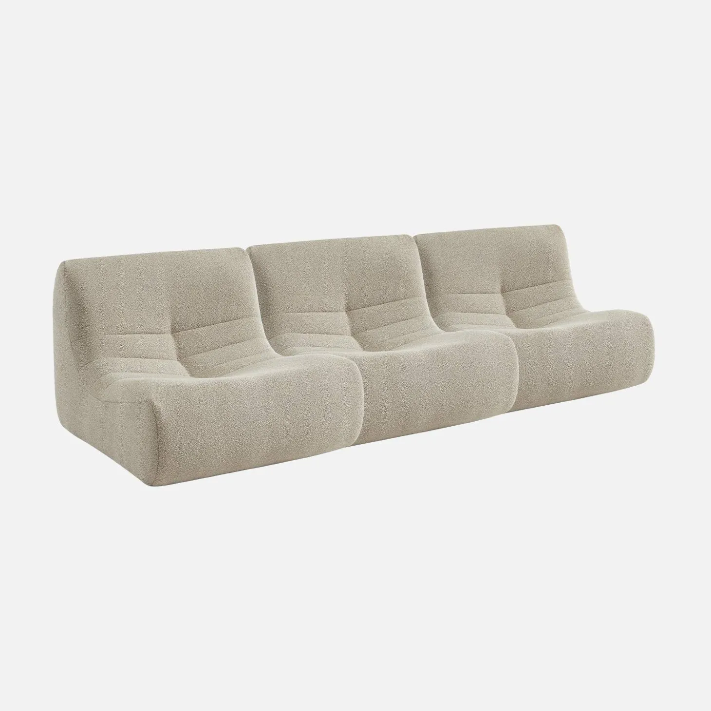 Fauteuils boucléstof Sokol 1 zitplaats (set van 3)