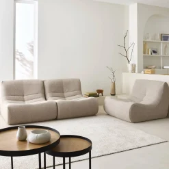 Fauteuils boucléstof Sokol 1 zitplaats (set van 3)