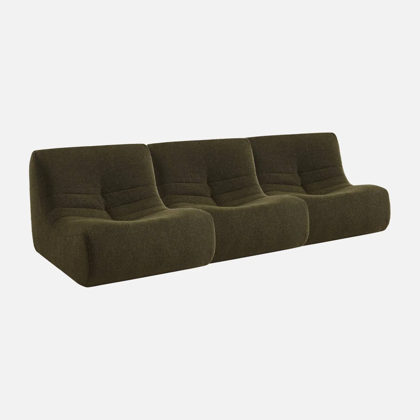 Fauteuils boucléstof Sokol 1 zitplaats (set van 3)